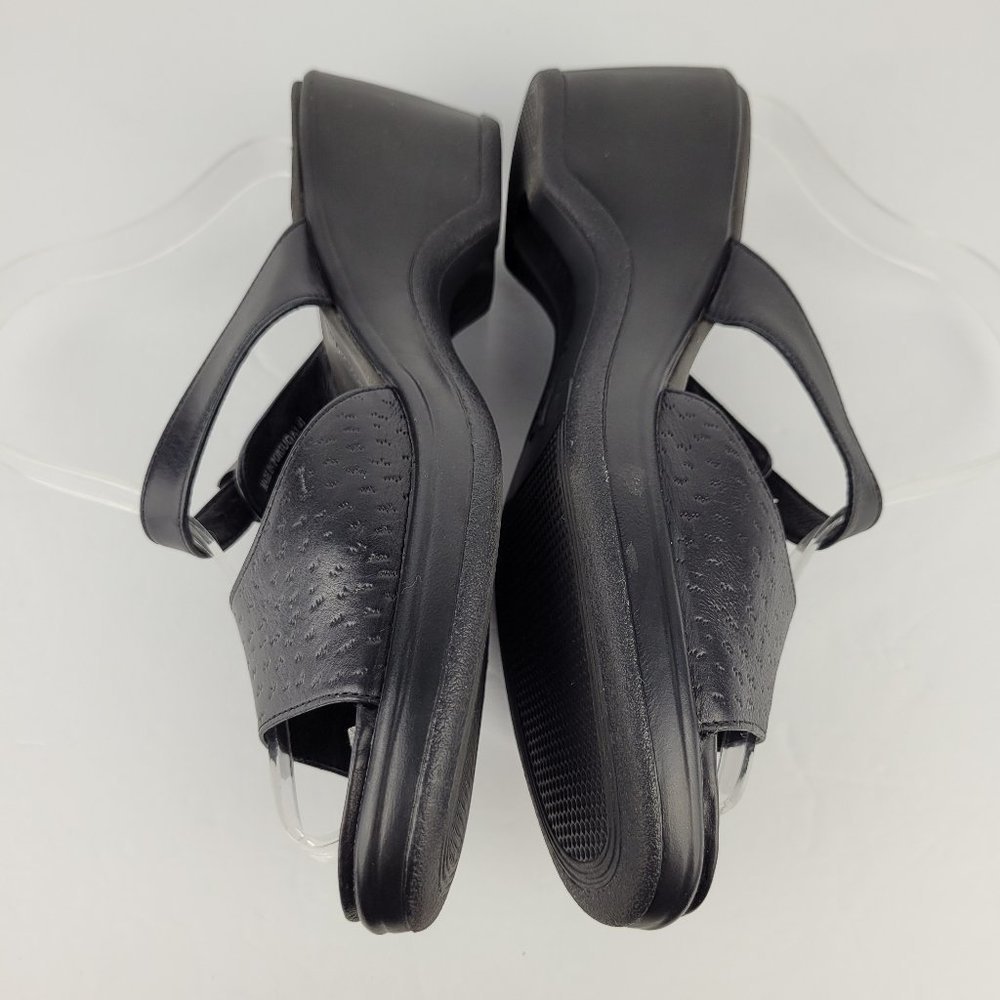 Dansko Annabel Black Textured Leather Double Strap Slide Sandal EU 41/US 10.5-11 - Picture 5 of 12